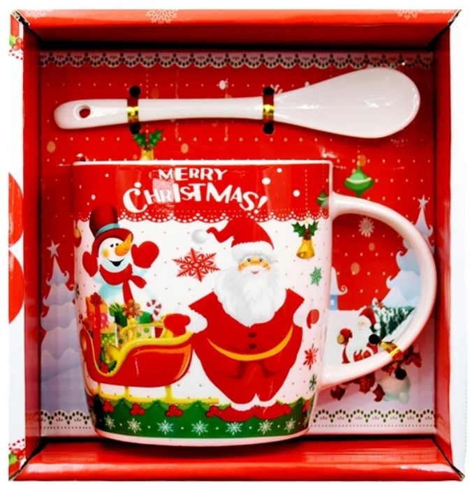 TAZA DE NAVIDAD CON CUCHARA Y CAJA